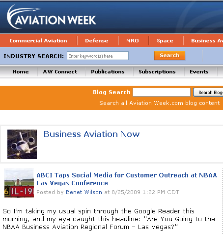 Our first mention in Aviation Week!