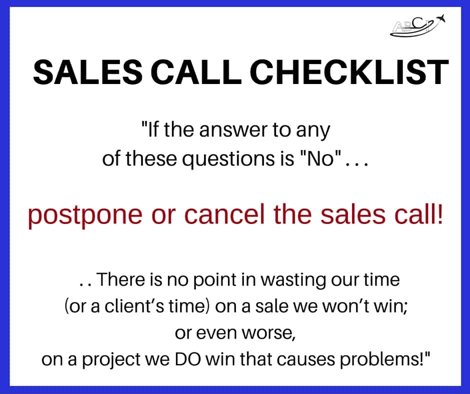 Fear Can Be Useful! – The Pre-Sales Call Checklist