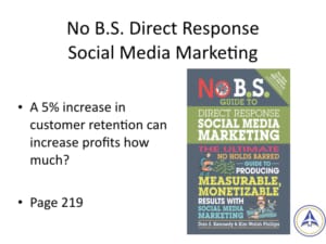 Book Club Discussion - No BS Social Media Marketing - 5% increase in retention