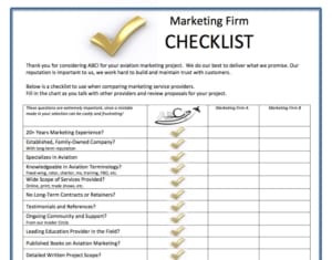 How to choose an Aviation Marketing Company - CHecklist