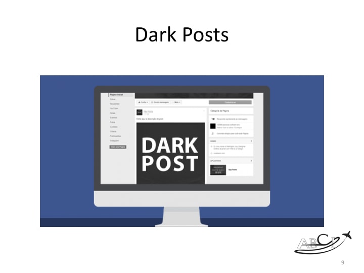 aviation Facebook marketing - using dark posts