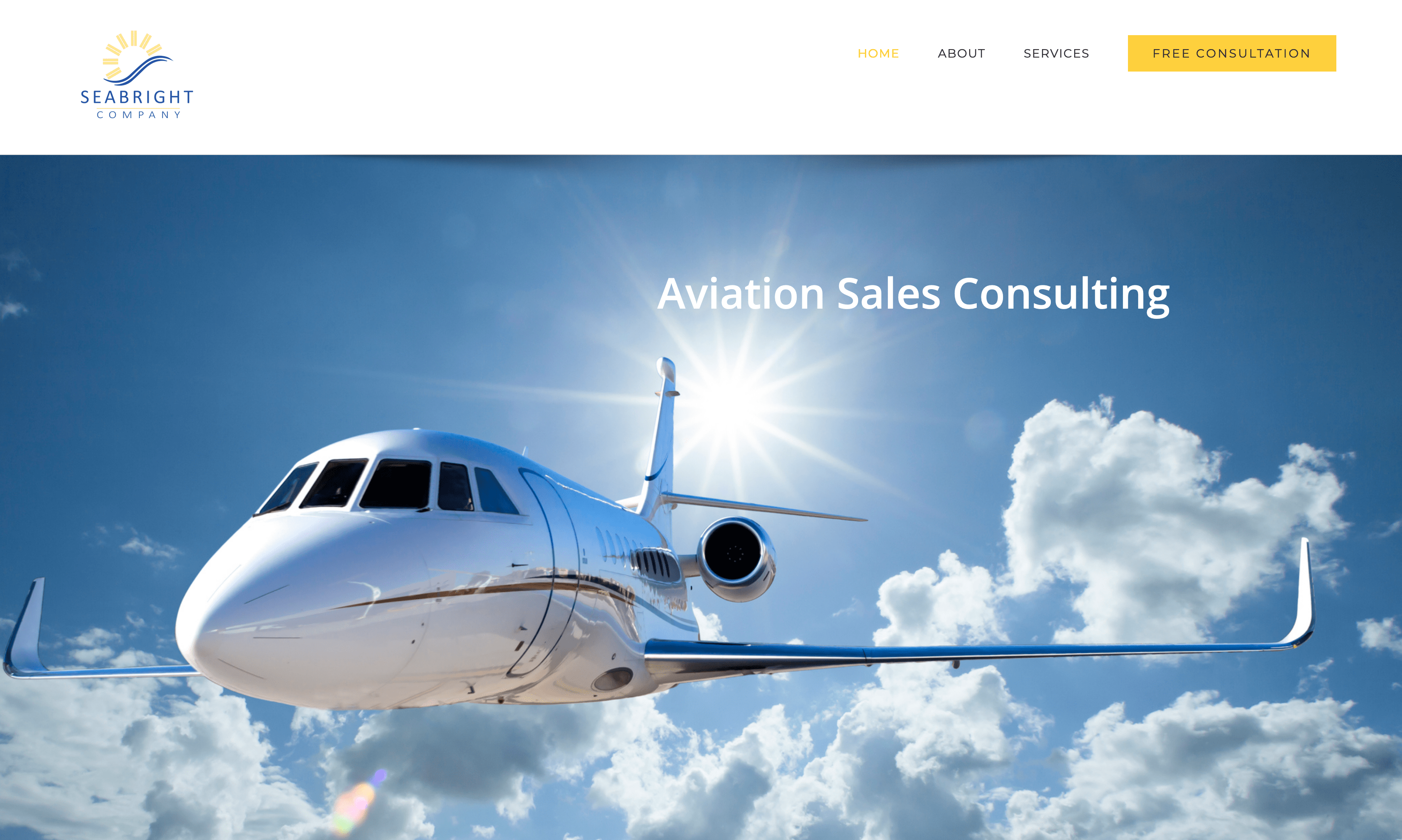 Aviation web site for Seabright Sales Company