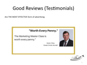 Good Reviews - Testimonials - are gold!