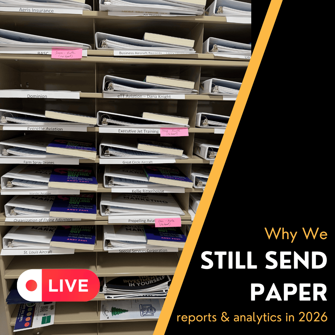 Why We Still Send Paper Reports to our Aviation Marketing Clients